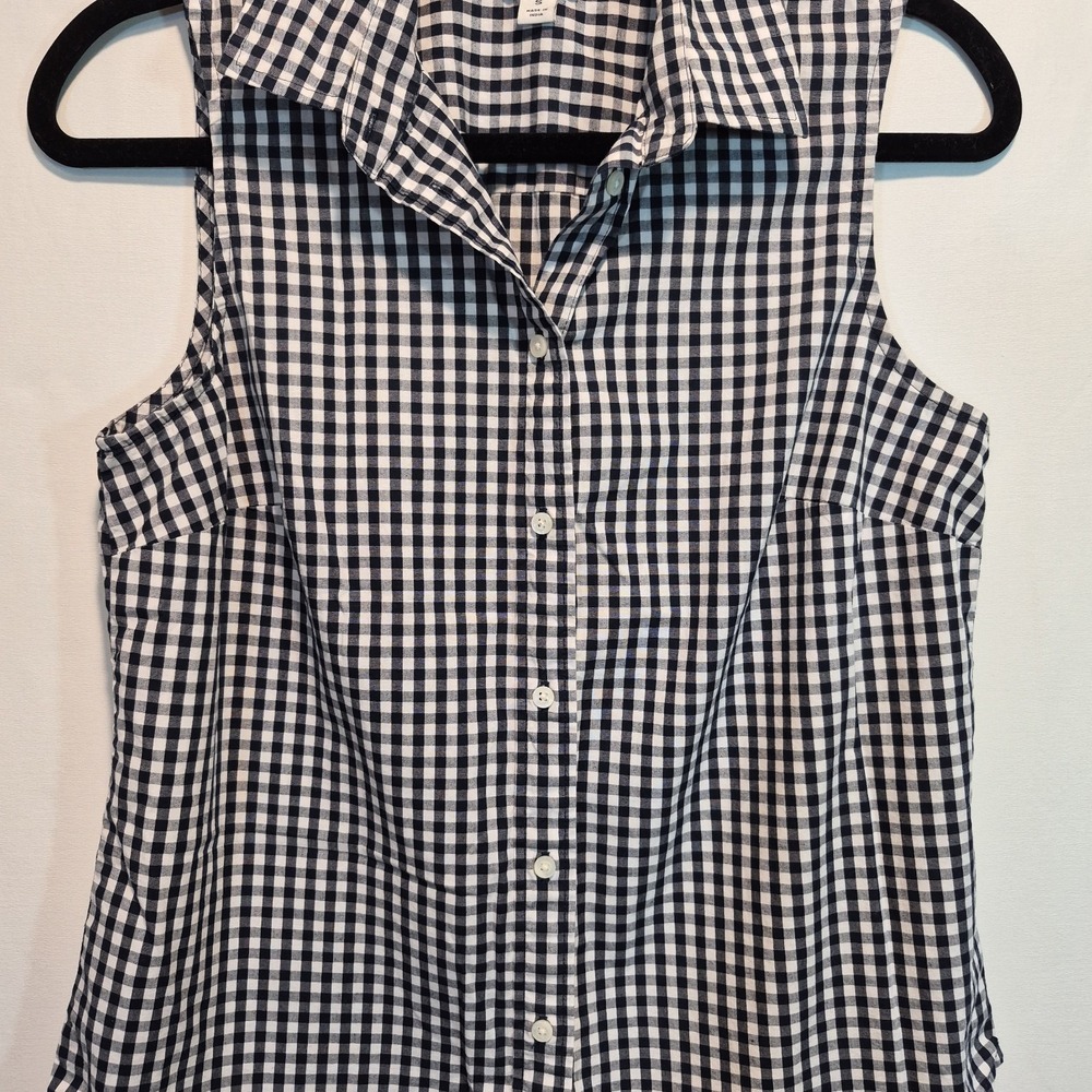 J Crew Womens Sz Sm Top Preppy Coastal Grandma Americana Summer Casual Gingham - Picture 5 of 12